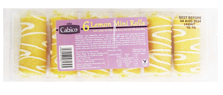 Cabico Mini Rolls Lemon 150G