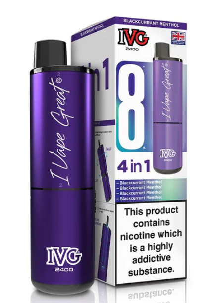 IVG 2400 PUFFS PRE-FILLED POD KIT (PACK OF 5) BLACKCURRANT MENTHOL