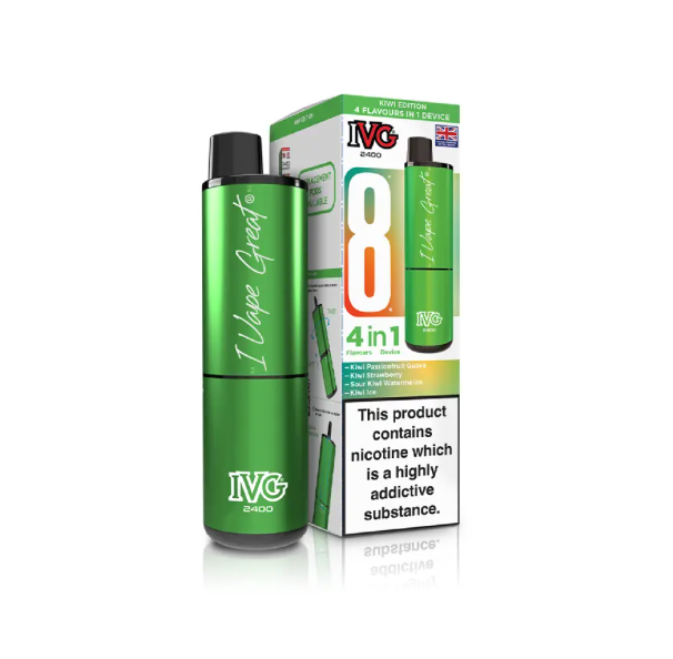 IVG 2400 PUFFS PRE-FILLED POD KIT (PACK OF 5) KIWI EDITION