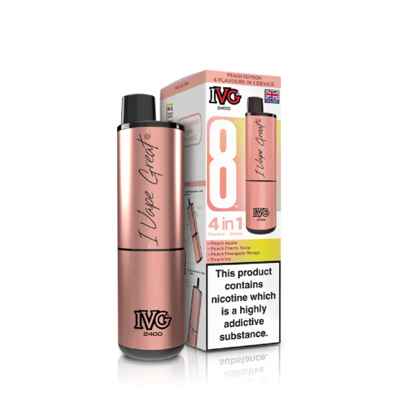 IVG 2400 PUFFS PRE-FILLED POD KIT (PACK OF 5) PEACH EDITION