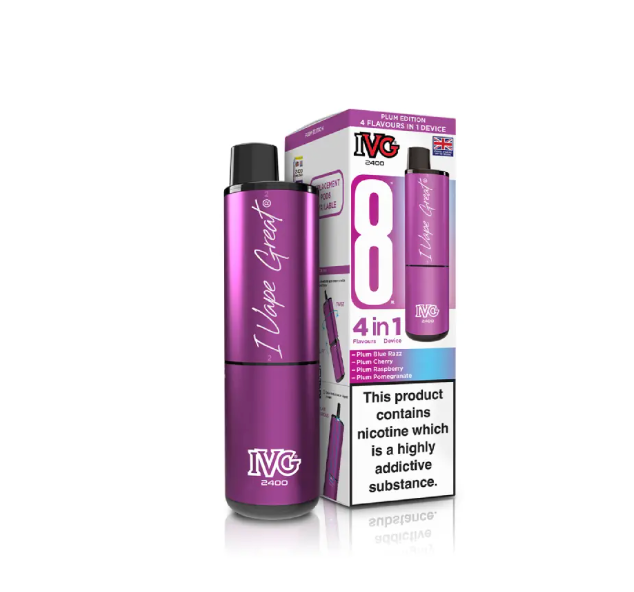IVG 2400 PUFFS PRE-FILLED POD KIT (PACK OF 5) PLUM EDITION