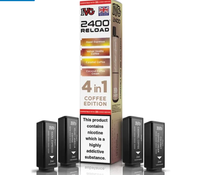 IVG 2400 4 IN 1 RELOAD REPLACEMENT PODS (PACK OF 5)  COFFEE EDITION