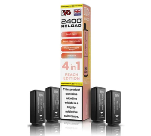 IVG 2400 4 IN 1 RELOAD REPLACEMENT PODS (PACK OF 5)  PEACH EDITION