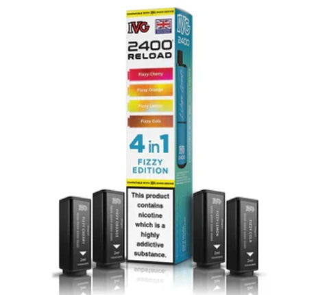 IVG 2400 4 IN 1 RELOAD REPLACEMENT PODS (PACK OF 5)  FIZZY EDITION