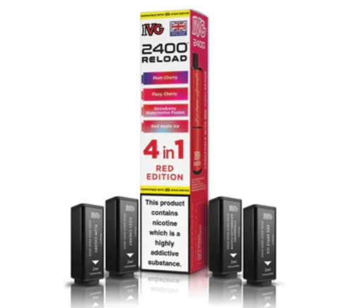 IVG 2400 4 IN 1 RELOAD REPLACEMENT PODS (PACK OF 5)  RED EDITION