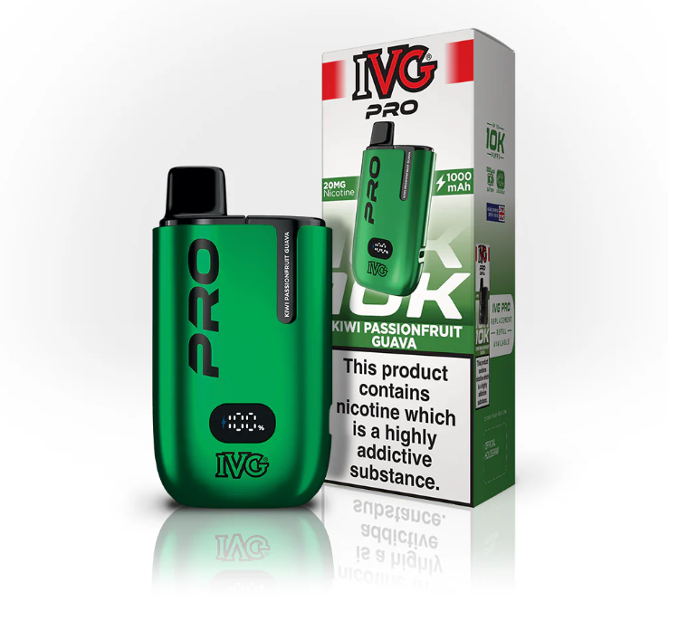 IVG PRO 12 10000 PRE-FILLED POD KIT - PACK OF 5 - PACK OF 5  KIWI PASSIONFRUIT GUAVA