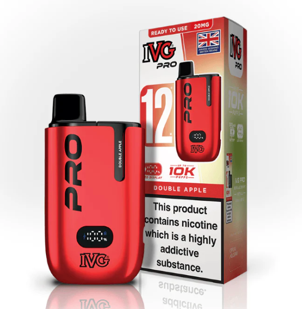IVG PRO 12 10000 PRE-FILLED POD KIT - PACK OF 5 - PACK OF 5  DOUBLE APPLE