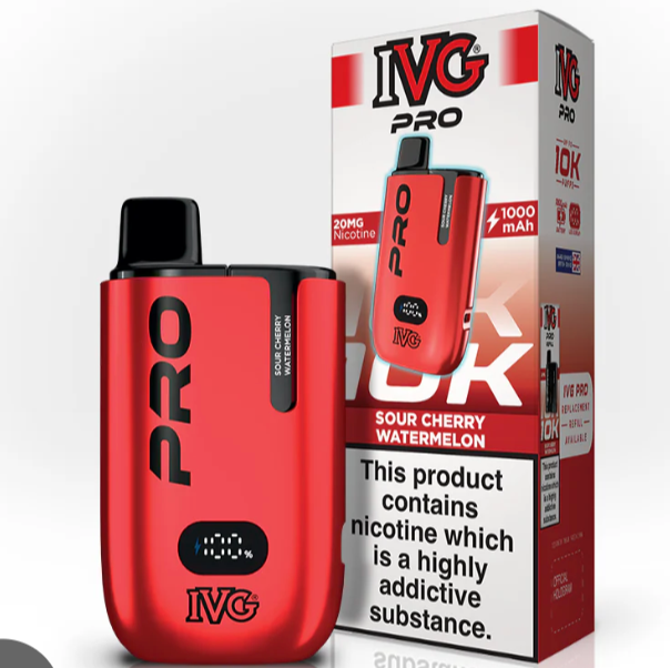 IVG PRO 12 10000 PRE-FILLED POD KIT - PACK OF 5 - PACK OF 5  SOUR CHERRY WATERMELON