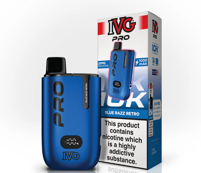 IVG PRO 12 10000 PRE-FILLED POD KIT - PACK OF 5 - PACK OF 5  BLUE RAZZ RETRO