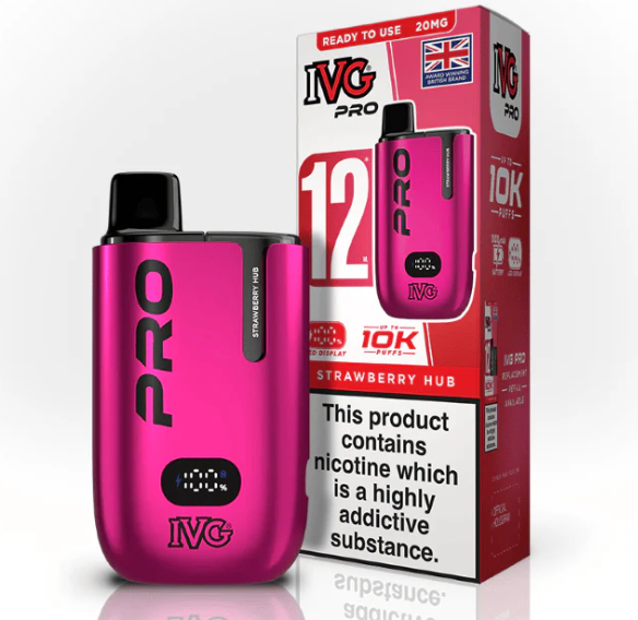 IVG PRO 12 10000 PRE-FILLED POD KIT - PACK OF 5 - PACK OF 5  STRAWBERRY HUB