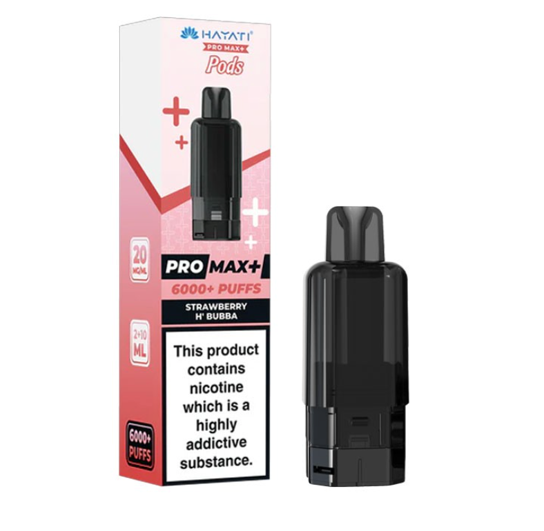 Hayati Pro Max+ Pre-Filled Pod Kit (Pack of 5) - STRAWBERRY HUBBA BUBBA