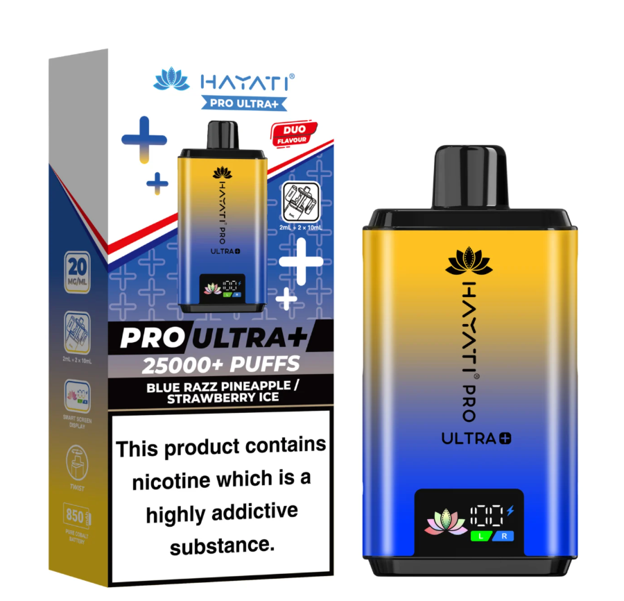 Hayati Pro Ultra 25K Pre-filled Pod Kit (Pack of 5) - Blue Razz Pineapple / Strawberry Ice