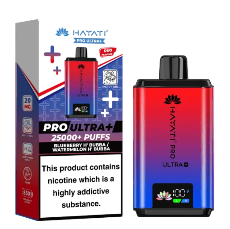 Hayati Pro Ultra 25K Pre-filled Pod Kit (Pack of 5) - Blueberry Hubba Bubba / Watermelon Hubba Bubba