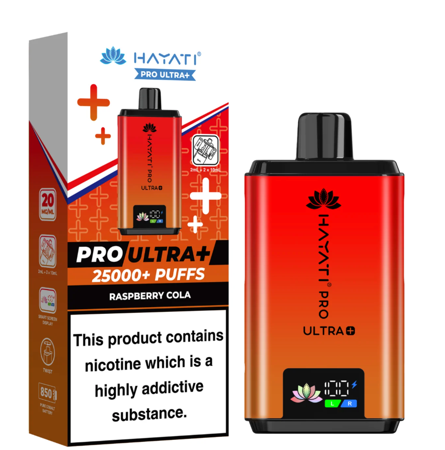 Hayati Pro Ultra 25K Pre-filled Pod Kit (Pack of 5) - Raspberry Cola