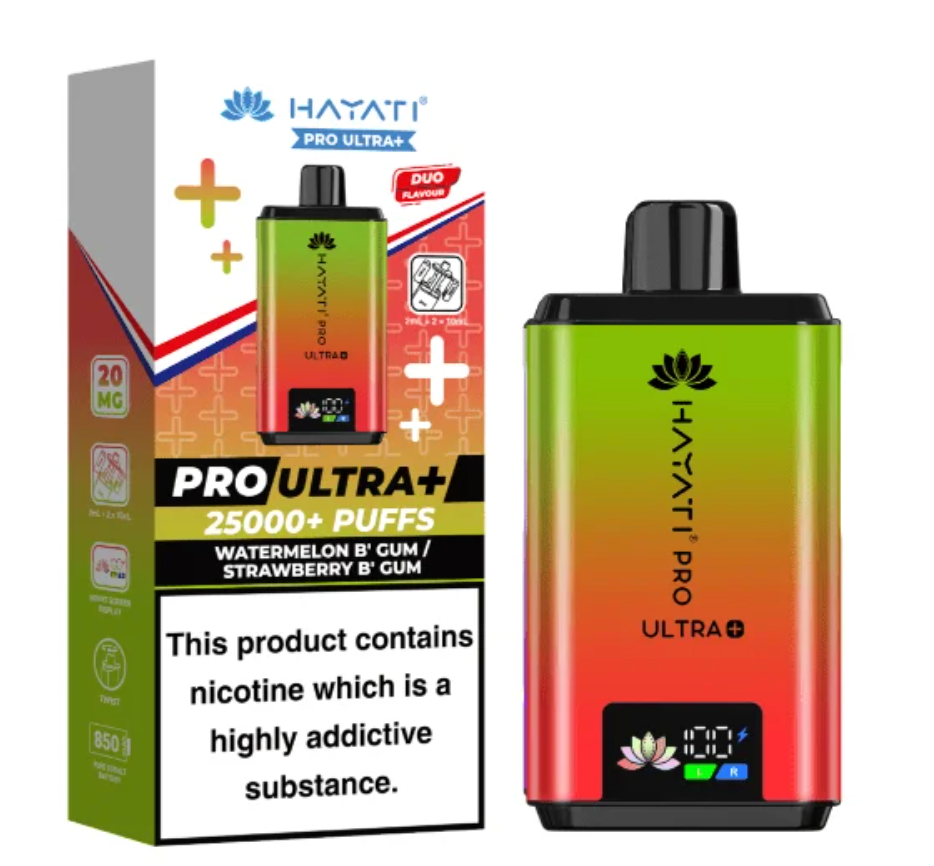 Hayati Pro Ultra 25K Pre-filled Pod Kit (Pack of 5) - Watermelon Bubblegum / Strawberry Bubblegum
