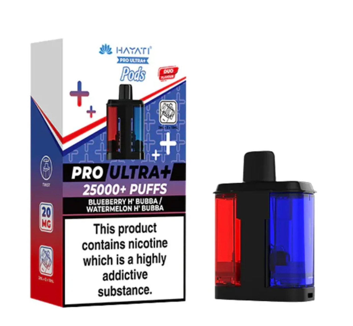 Hayati Pro Ultra 25K Replacement Pods (Pack of 5) - Blueberry H Bubba / Watermelon H Bubba