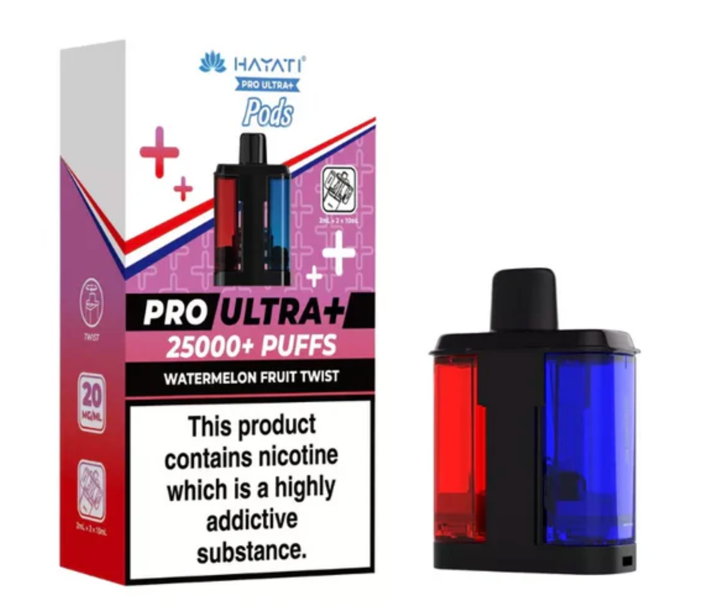 Hayati Pro Ultra 25K Replacement Pods (Pack of 5) - Watermelon Fruit Twist