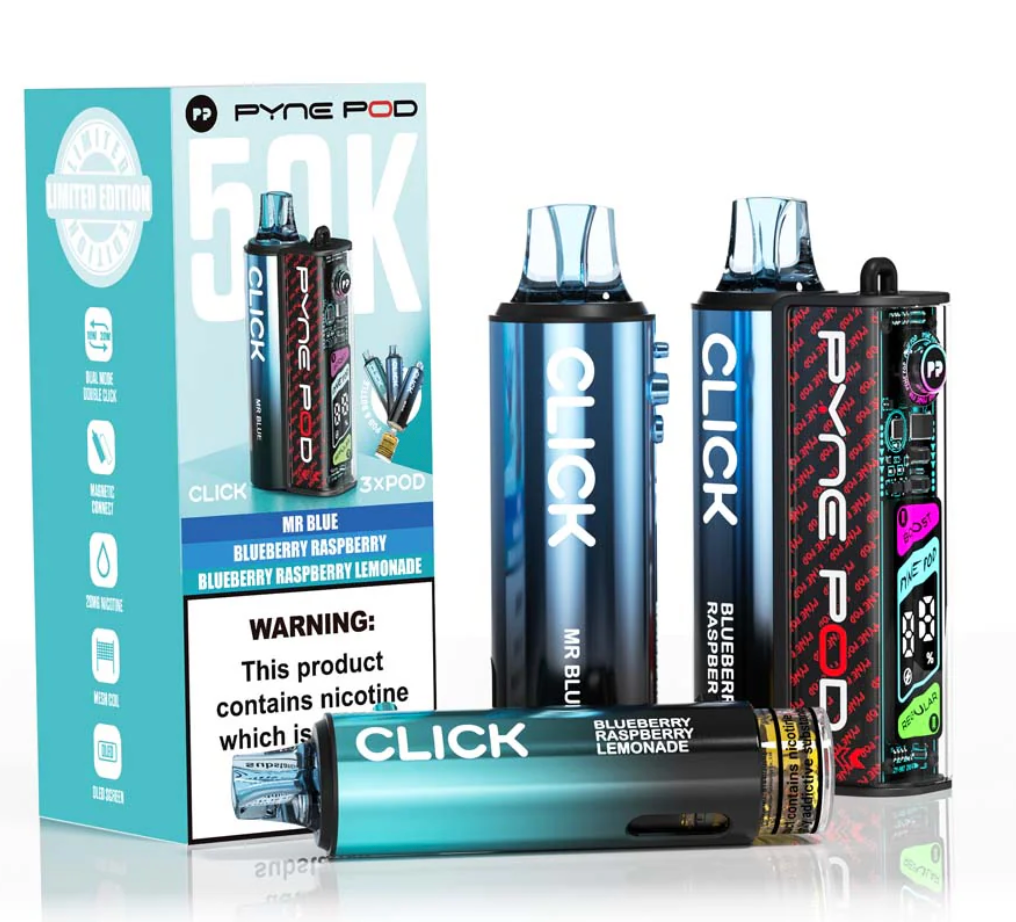 Pyne Pod Click 50K Pre-Filled Pod Kit (Pack of 5) - Blue Edition