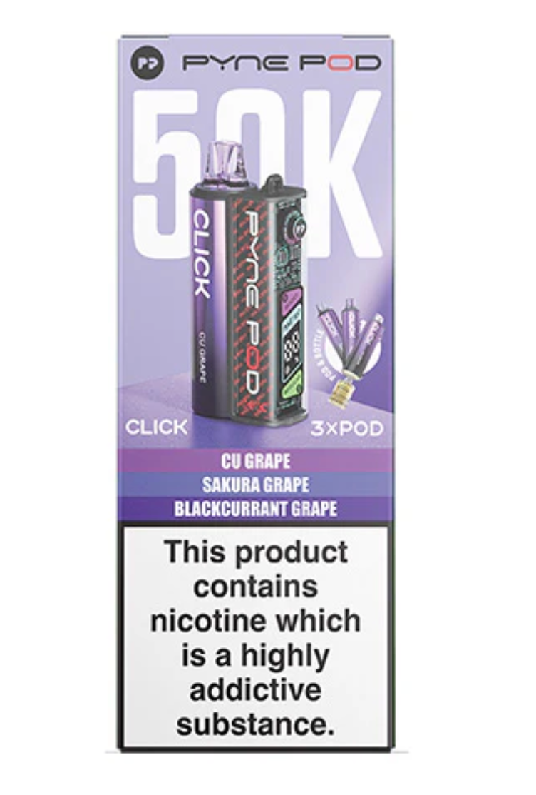Pyne Pod Click 50K Pre-Filled Pod Kit (Pack of 5) - Grape Edition