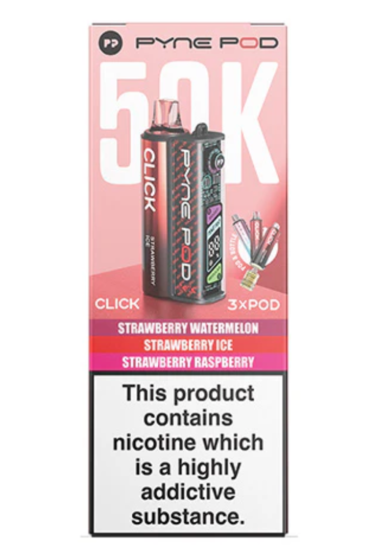 Pyne Pod Click 50K Pre-Filled Pod Kit (Pack of 5) - Strawberry Edition