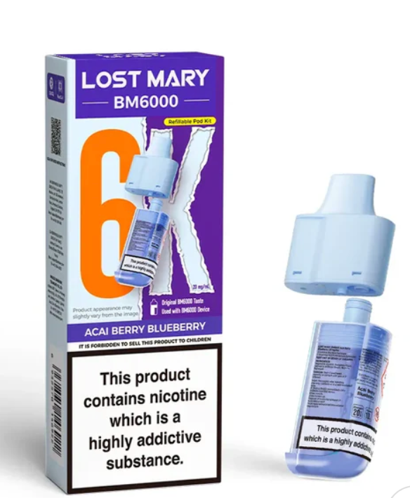 Lost Mary BM6000 Replacement Pods (Pack of 5) - Acai Berry Blueberry