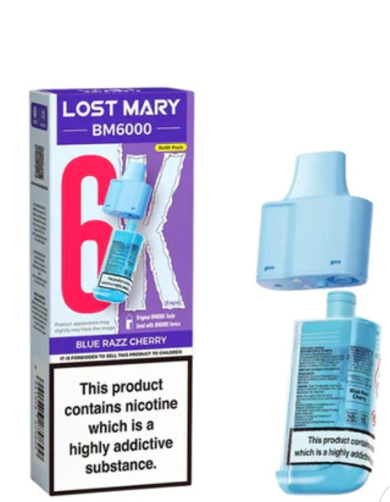 Lost Mary BM6000 Replacement Pods (Pack of 5) - Blue Razz Cherry