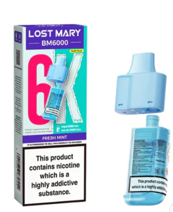 Lost Mary BM6000 Replacement Pods (Pack of 5) - Fresh Mint