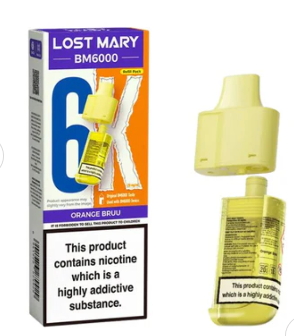 Lost Mary BM6000 Replacement Pods (Pack of 5) - Orange Bruu