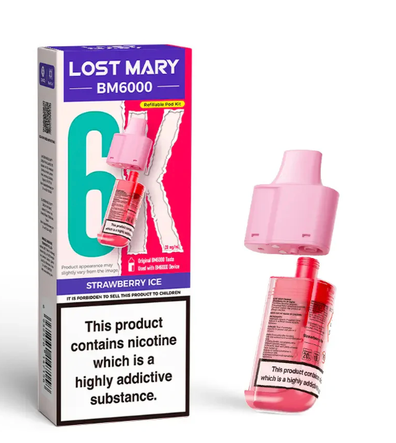 Lost Mary BM6000 Replacement Pods (Pack of 5) - Strawberry Ice