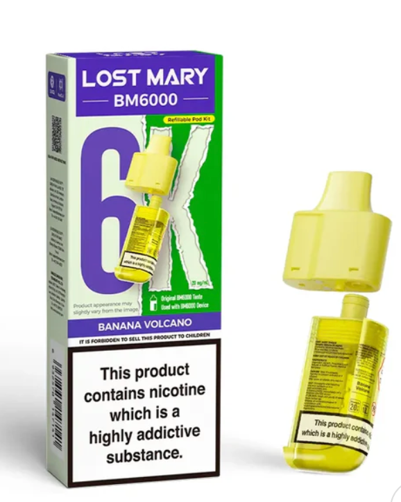 Lost Mary BM6000 Replacement Pods (Pack of 5) - Banana Volcano
