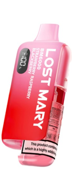 Lost Mary BM6000 Pre-Filled Pod Kit (Pack of 5) - Strawberry Raspberry Blackberry